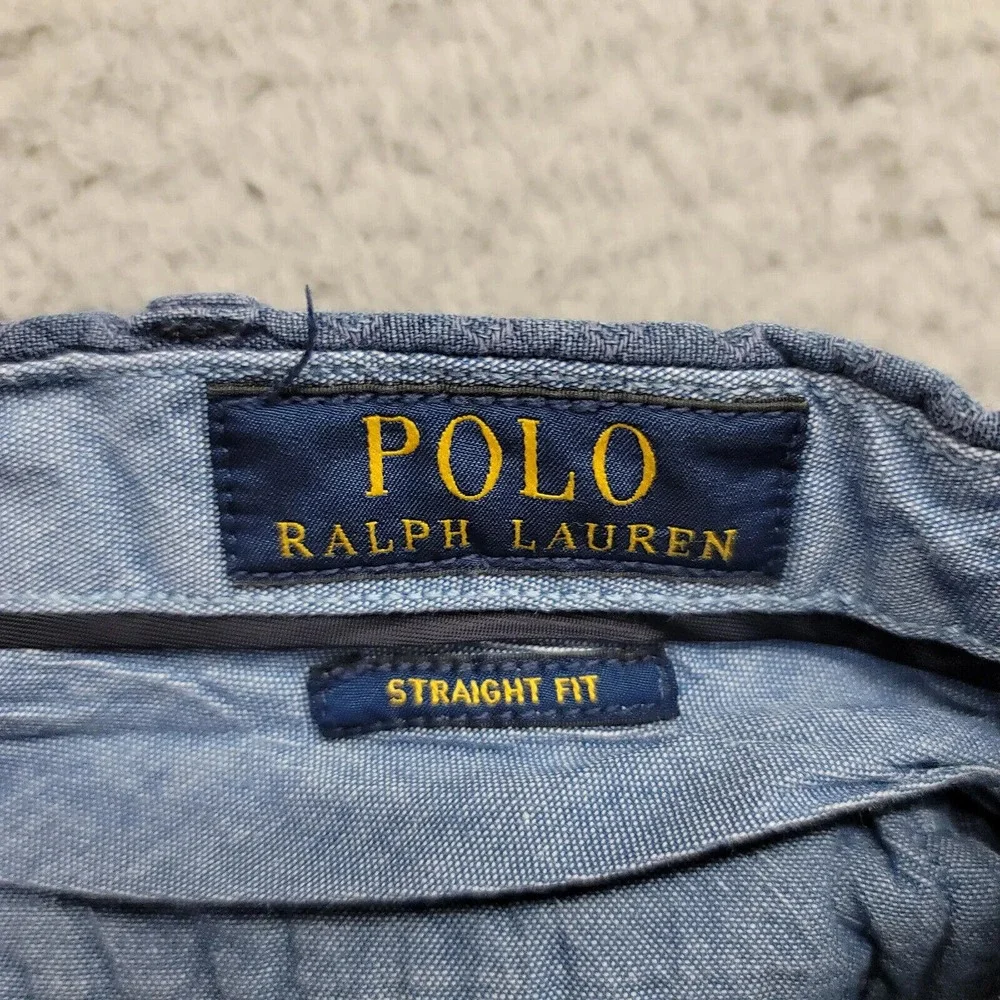 Polo‎ Ralph Lauren Shorts Mens 38 Blue Geometric Straight Fit Casual Lightweight